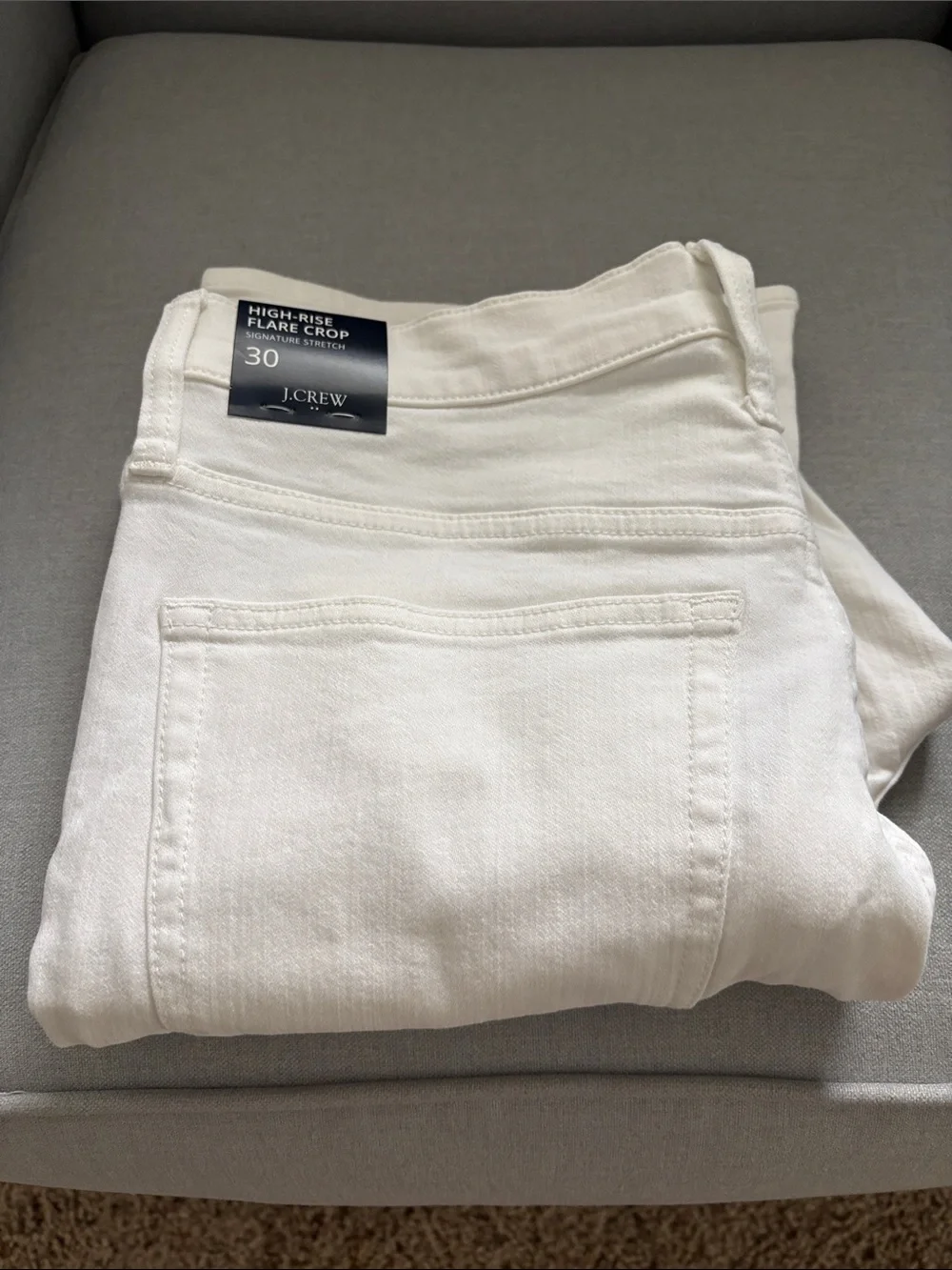 J. Crew White High-Rise Flare Crop Jeans